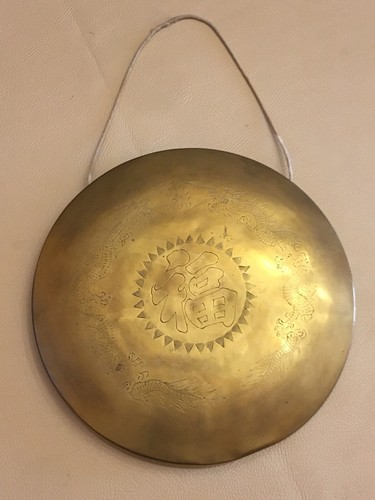 Gong antico con draghi - antico, fiore