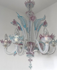Lampadario vetro floreale - lampadario,