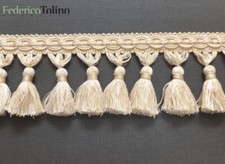 Frangia fioccata AVORIO per tappezzerie prezzo al mt