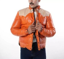 Giacca biker uomo arancione
