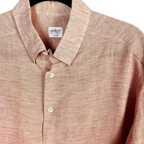 Armani camicia lino uomo media - camicia,