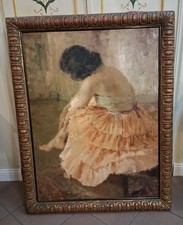 Antico Quadro Dipinto Olio Su