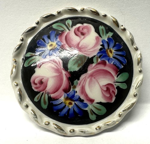 Spilla porcellana vintage - , rose
