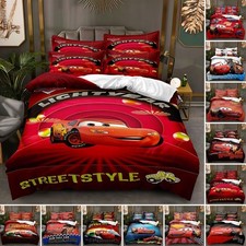 Cars Mcqueen Set Biancheria da Letto Ragazzo 2/3 PZ Trapunta Copripiumino Dormitorio Singolo Matrimoniale King