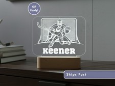 Luce Notturna Hockey Personalizzata, Lampada LED Unica Regalo per Amanti Decorazione Camera