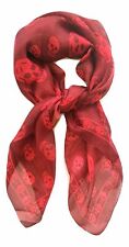 ALEXANDER MCQUEEN sciarpa foulard kefiah donna in chiffon di seta 110640 rosso