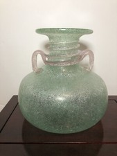 Vaso vetro scavo verde - scavo,