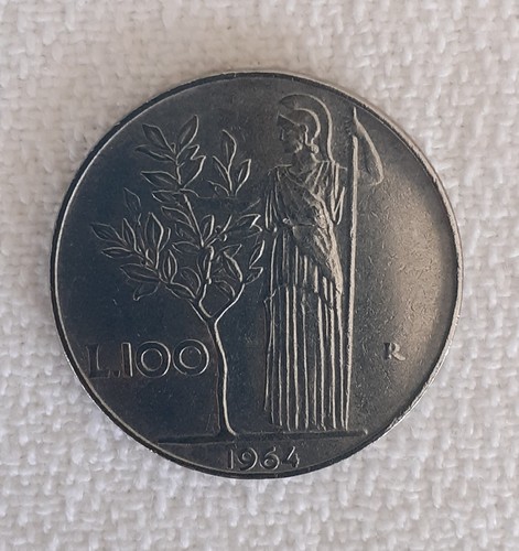 100 lire minerva tipo - tipo, 1964