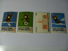 4 PZ STICKERS ADESIVI COCA COLA MOSCA 1980 OLIMPIADI MOCKBA LEGGERI SEGNI TEMPO