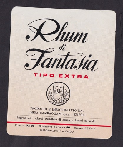 Ancienne étiquette alcool