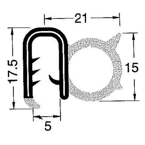Pvc profile for - for, black