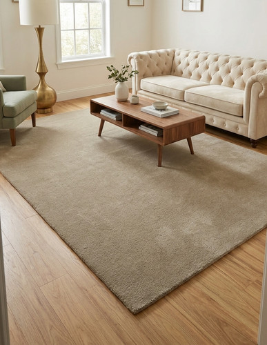 Tappeto beige trapuntato - , a