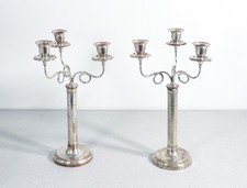 ⚜️ ANTICA COPPIA CANDELABRI CANDELIERI PLACCATO ARGENTO OLD SHEFFIELD EPOCA 1800