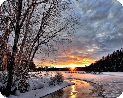 Winter sunset salva proteggi - sunset,