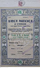 1927 BANCA AGRICOLA DI CAVEZZO * AZIONE D'EPOCA ASSAI BEN CONSERVATA  ORIGINALE