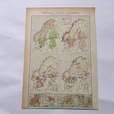 Mappa Storica Norvegia Svezia
