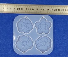 1pz stampo silicone fiore 4 forme 107x107mm