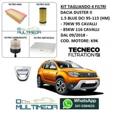 TAGLIANDO 4 FILTRI TECNECO DACIA DUSTER II HM 1.5 BLUE DCI 70KW 95 CV 85KW 116