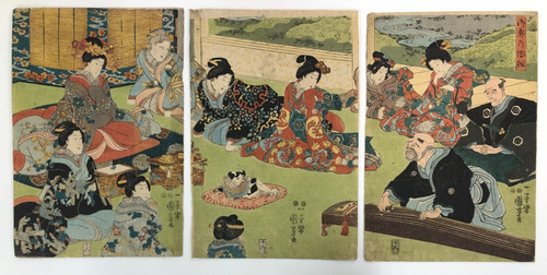 Trittico xilografia kuniyoshi - trittico,