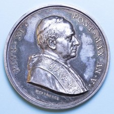 PIO XI MEDAGLIA ANNUALE 1926 ANNO V ROMA TONED FDC ARGENTO MISTRUZZI