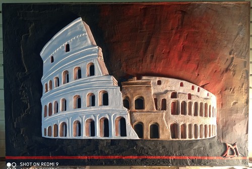 Quadro colosseo fatto mano - fatto, a