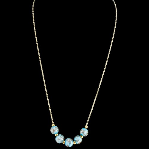 Collana vetro murano blu - in,