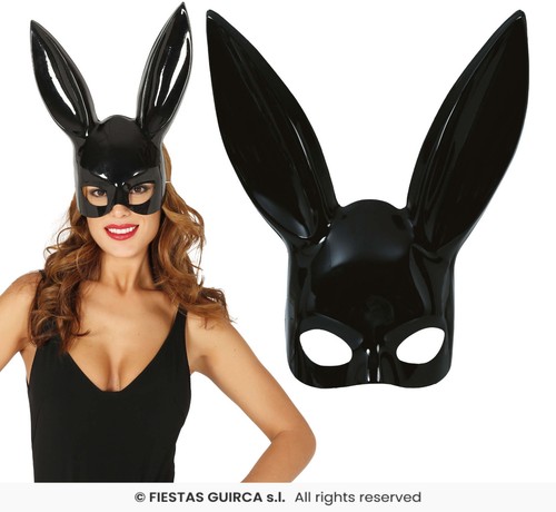 Maschera nera coniglietta - maschera,