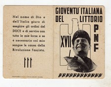 TESSERA XVII PNF GIOVENTU'