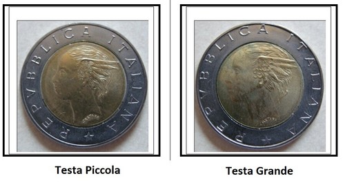 Variante lire 500 - lire, 1989
