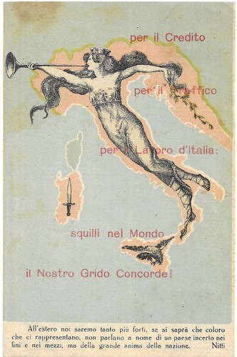 Unita italia cartolina - italia,