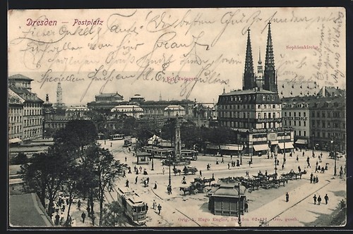 Cartolina dresda postplatz - cartolina, dresda,
