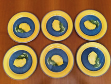 6 PIATTI PIANI CERAMICA QUADRIFOGLIO disegno limone VINTAGE OTTIMI