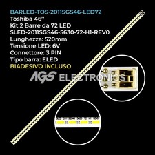 KIT 2 BARRE STRIP 72 LED TV