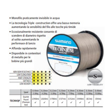 MONOFILO Shimano Technium Invisitec Nylon Ricoperto  Fluorocarbon Gamma Completa