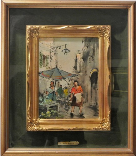Quadro olio tela mercato - su,