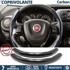 COPRIVOLANTE per FIAT Effetto FIBRA CARBONIO SOTTILE Sportivo Nero Antisci