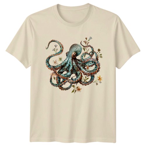 Shirt polpo floreale ocean - floreale,