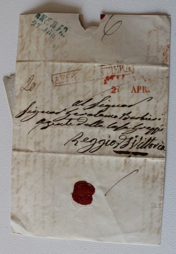 1848 lettera milano reggio - lettera, milano-reggio