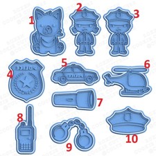 Polizia set 10 pezzi cookie cutter formina tagliabiscotti PDZ