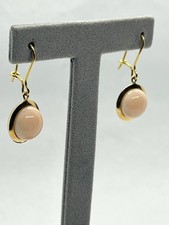 Orecchini in Oro 18kt con Bottoni di Corallo Rosa Mediterraneo Naturale 11mm