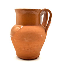 brocca decorativa con 2 manici, in terracotta, vintage anni '80