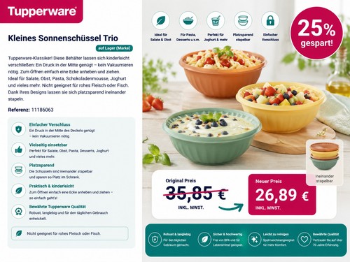 Tupperware sonnen trio - sonnen,