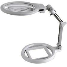 LAMPADA LENTE DI INGRANDIMENTO DA TAVOLO CON LUCE 2 LED PORTATILE 130 MM A 26MM