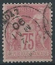 1876-81 FRANCIA USATO SAGE 75 CENT II TIPO - EDF004