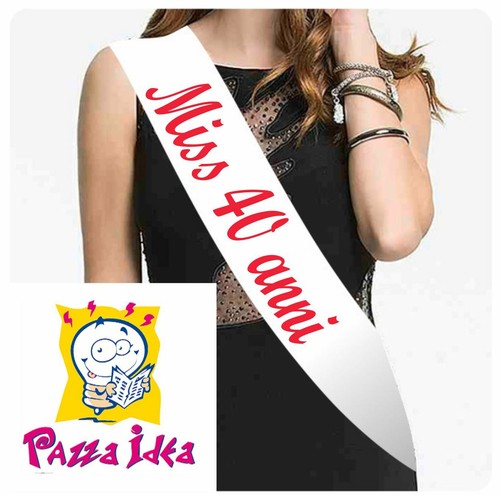 Fascia raso bianco scritta - fascia, in