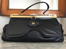 Borsa stile doctor bag nera nappa vintage  anni 50-60