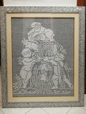 Quadro uncinetto con cornice