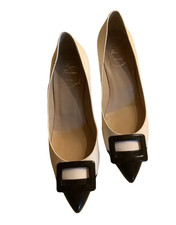 Décolleté Roger Vivier, taglia 38, nero bianco, con tacco a gattino