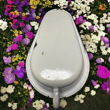 Antico Pitale Padella 1900 Smaltata Orinatoio Vintage Antiquariato Medico Brocan