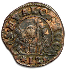 Soldo da 12 Bagattini Venezia Alvise II Mocenigo 1700-1709 Bei Rilievi BB+